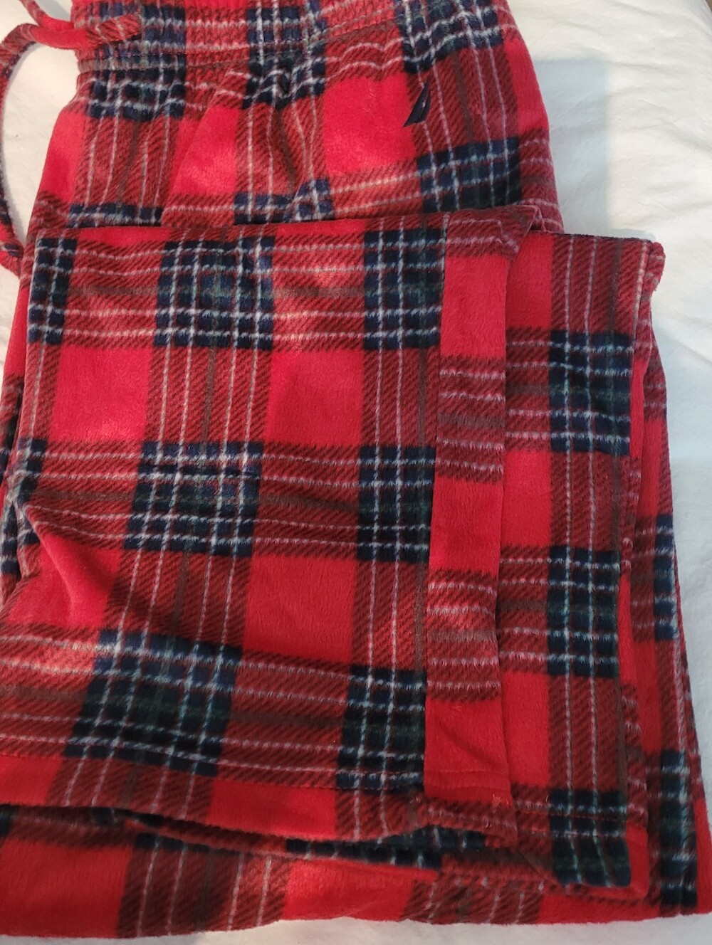 Nautica Men's Red Plaid Fleece Pajama Pants - Size Large
